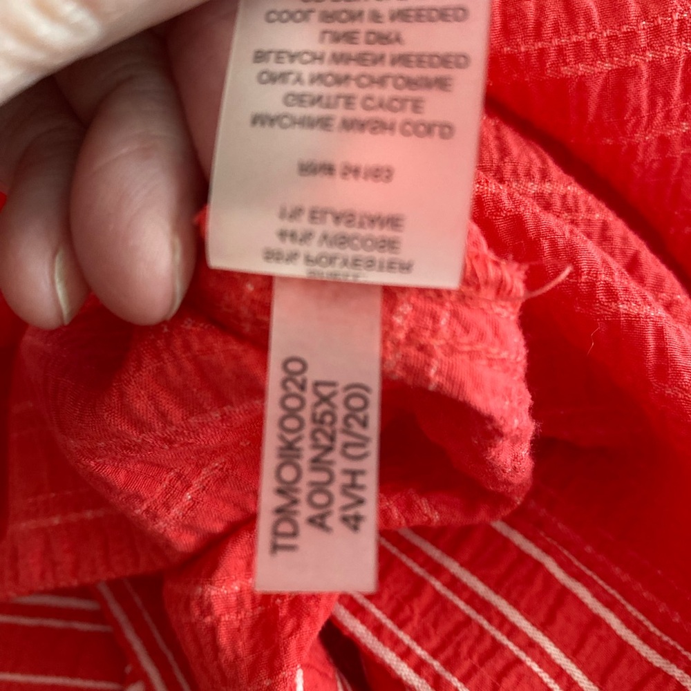 Tommy Hilfiger women’s Sleeveless striped shift Coral/white Dress Sz 10 pockets - Picture 11 of 11